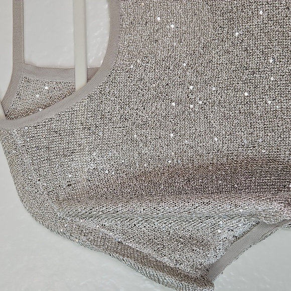 INC International Concepts Shimmering Silver Sequin Top - Picture 3 of 11